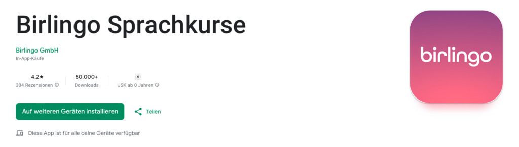 App zum Spanisch lernen Birlingo