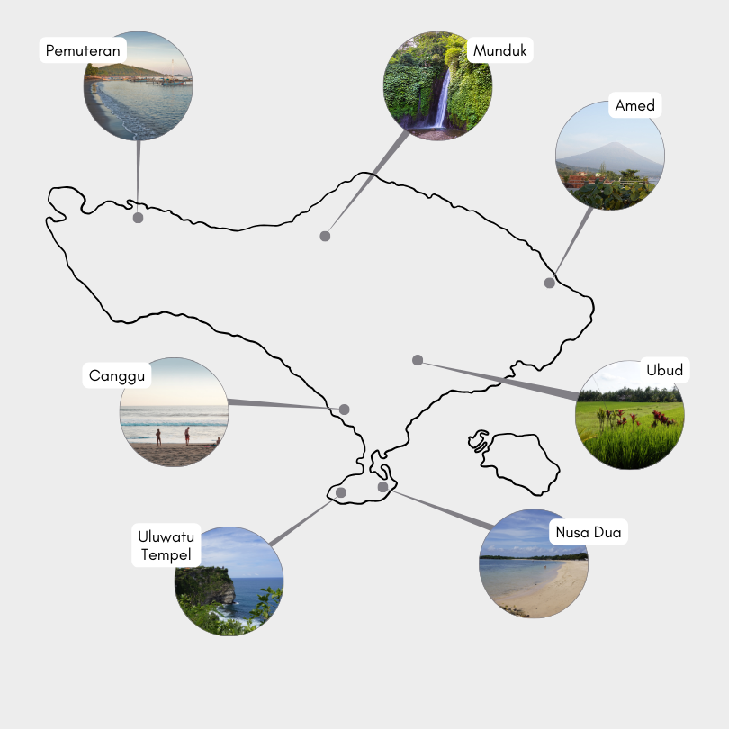 Bali Sehenswürdigkeiten Karte