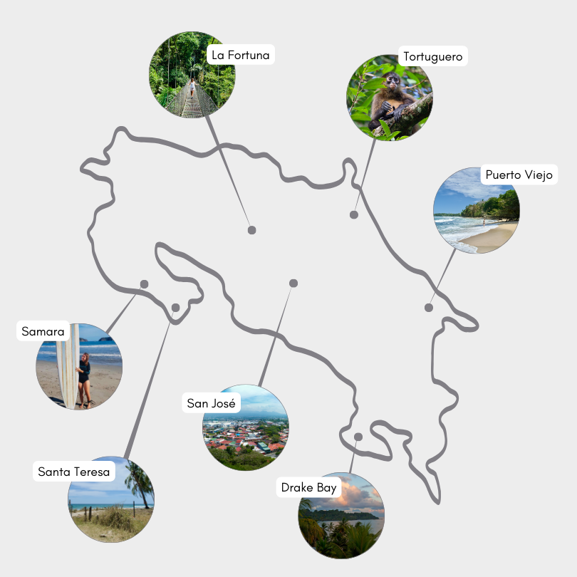 Costa Rica Sehenswuerdigkeiten Karte