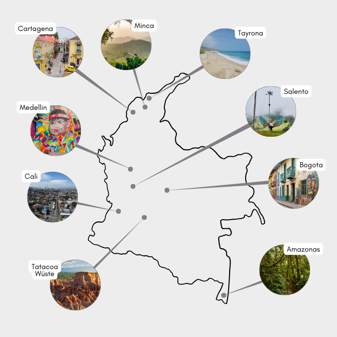 Kolumbien Sehenswürdigkeiten Karte
