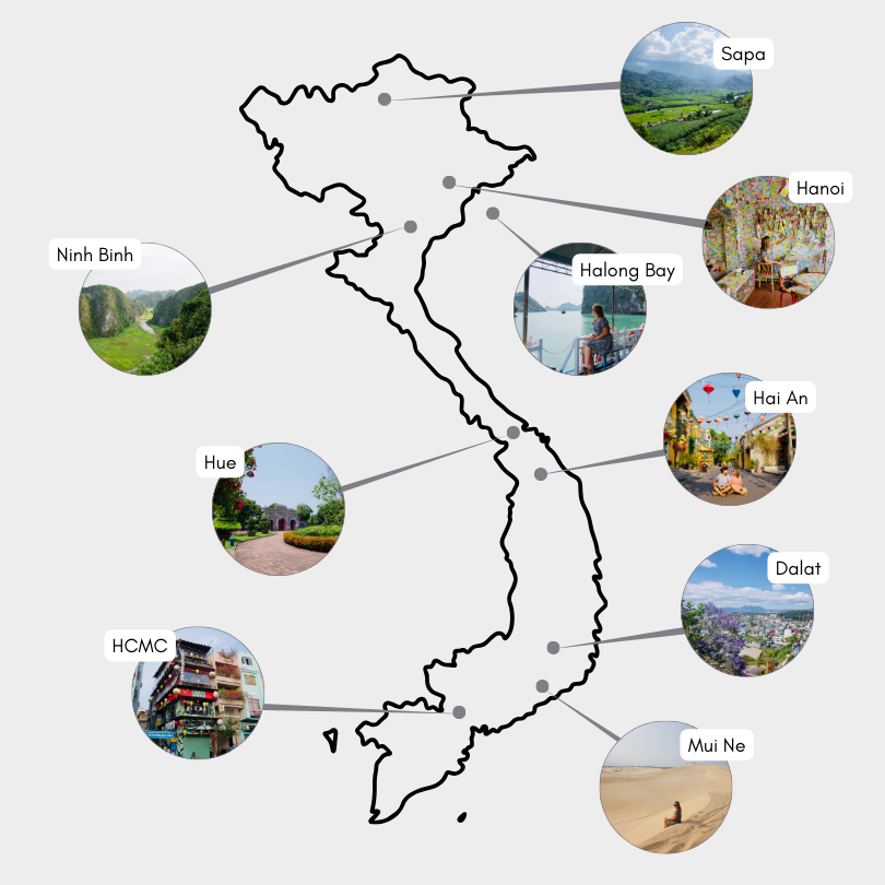 Vietnam Sehenswuerdigkeiten Karte