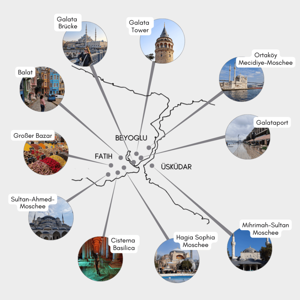 Istanbul Sehenswürdigkeiten Karte