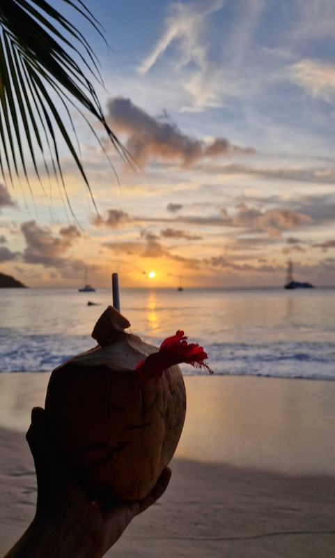 Praslin Anse Lazio Sonnenuntergang
