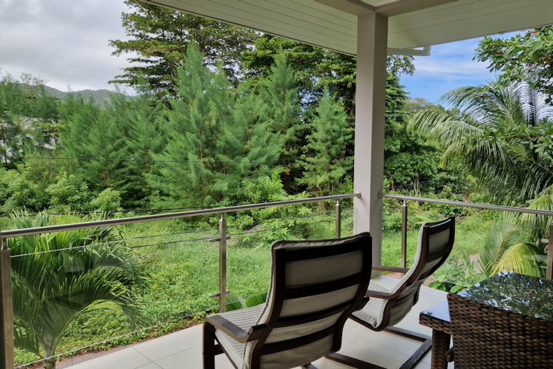 Praslin Unterkunft Balkon