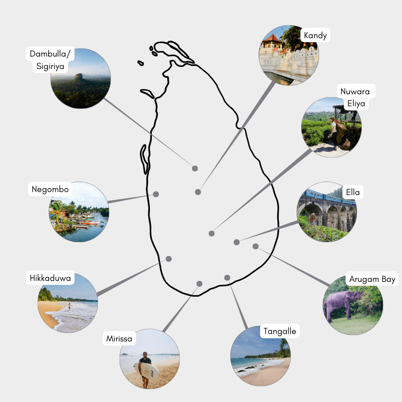 Sri Lanka Sehenswuerdigkeiten Karte